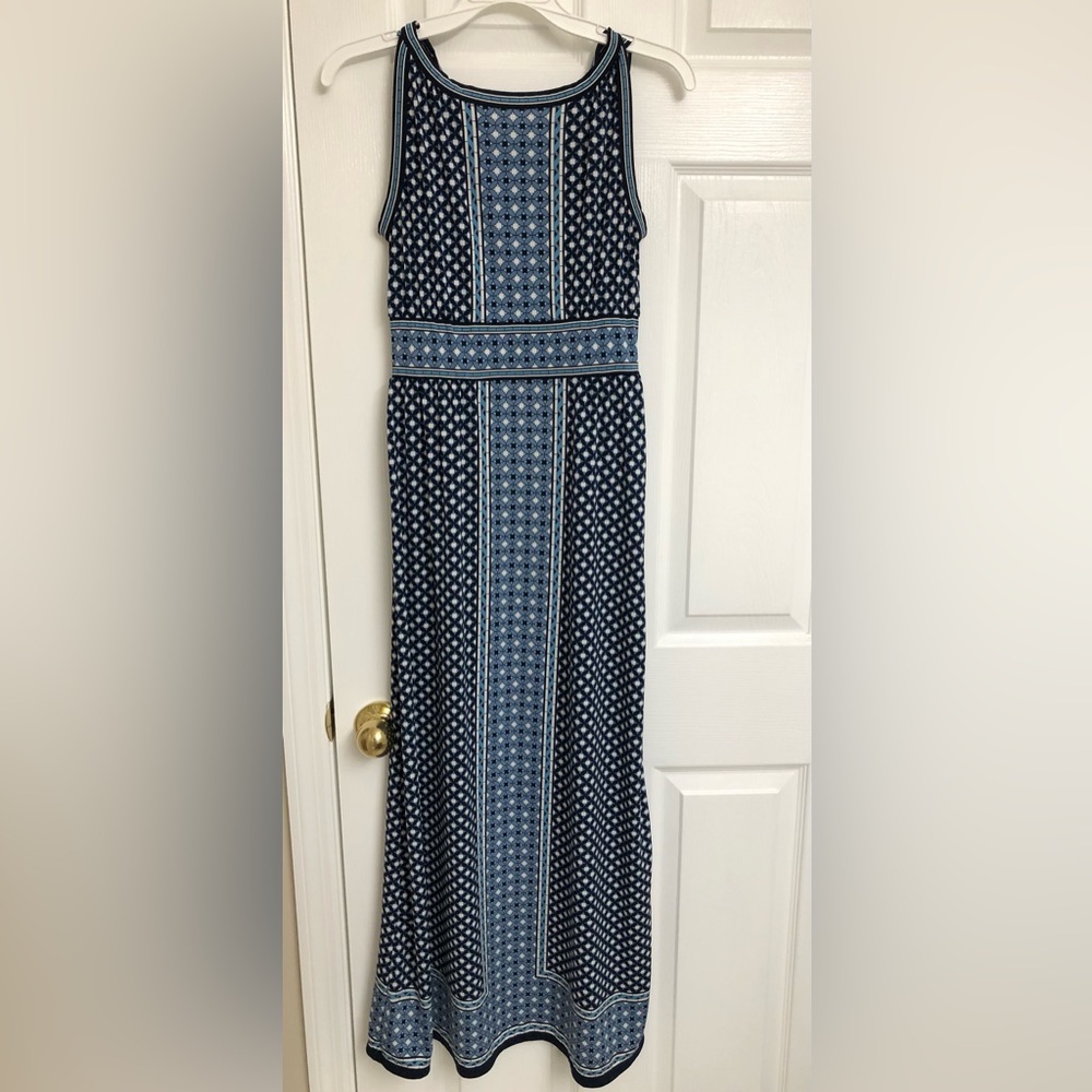 Max Studio Blue and White Patterned Dress